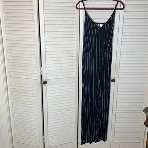 Black and white Striped Jumpsuit